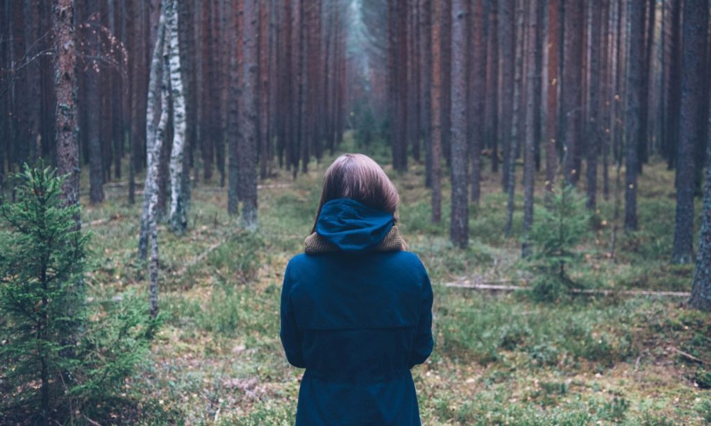 Woman in forest picture